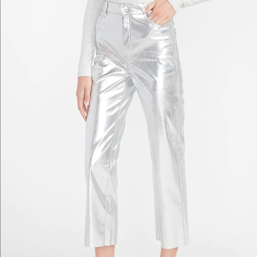 Express silver metallic pants